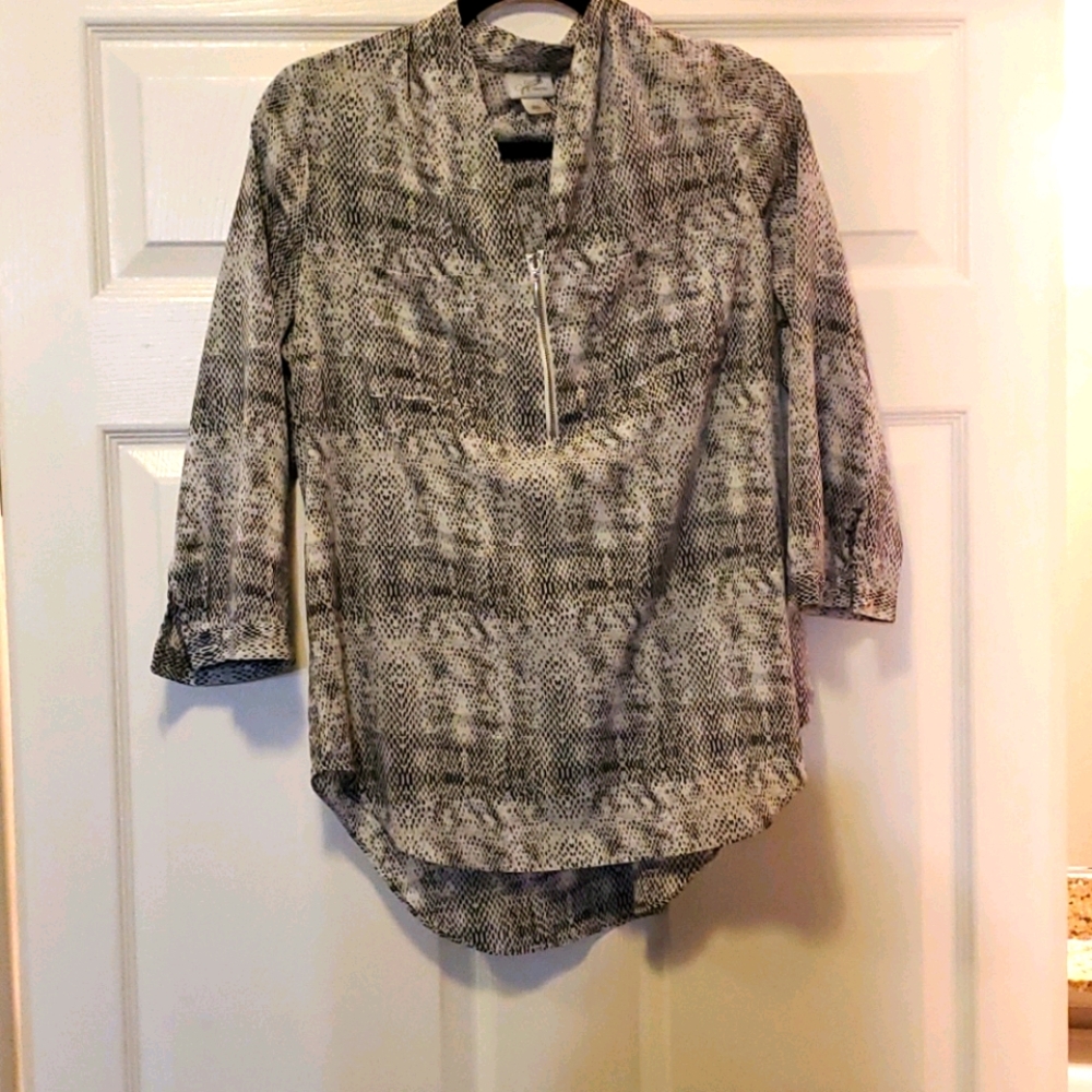 Work Office Wear Blouse with zipper